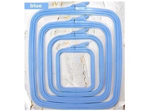 Azul Aros de bordado cuadrados de plástico